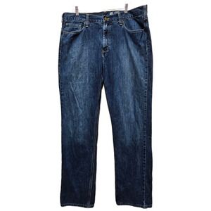 Carhartt B320 WTB Mens Relaxed Straight Leg Jeans Dark Wash Blue Denim 38x36